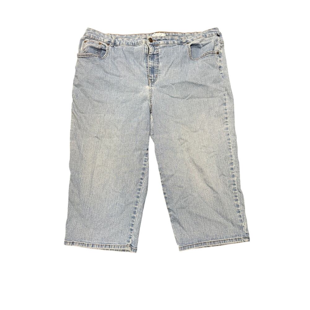 Kim Rogers Women’s Plus Size 24W Light Wash Stretch Denim Capri Jeans
